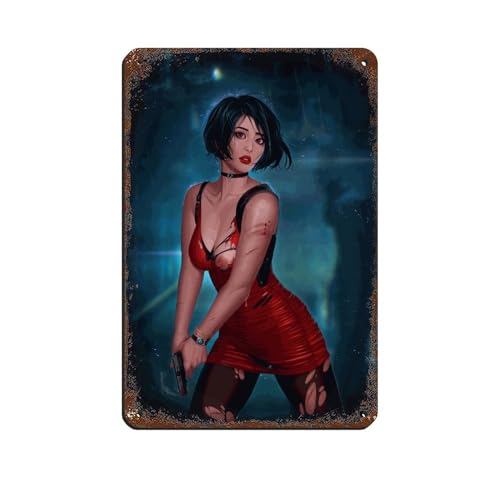 Resident Evil Ada Wong Poster 8 Retro Poster Metall Blechschild Chic Art Retro Eisen Malerei Bar Menschen Höhle Cafe Familie Garage Poster Wanddekoration 20 x 30 cm von FrySky