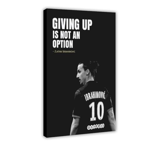 Zlatan Ibrahimovic Fußball-Superstar-Sport-Poster, 2 Leinwand-Poster, Wandkunst, Dekor, Bild, Gemälde für Wohnzimmer, Schlafzimmer, Dekoration, Rahmen-Stil, 40 x 60 cm von FrySky