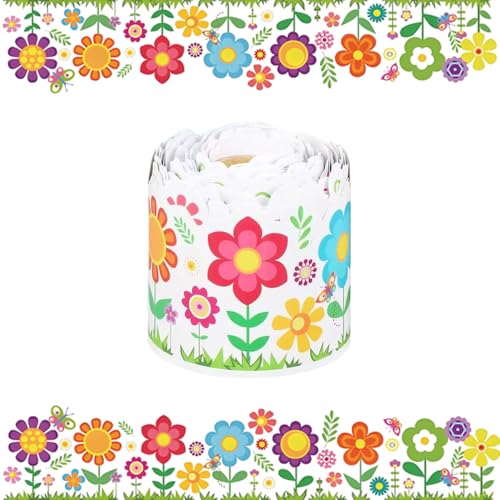 Pinnwand-Bordüre, Blumenmuster, für Klassenzimmer, Schule, Büro, Kreidetafel, Pinnwand, Wand, Fenster, Tür, Dekoration von Fryotey