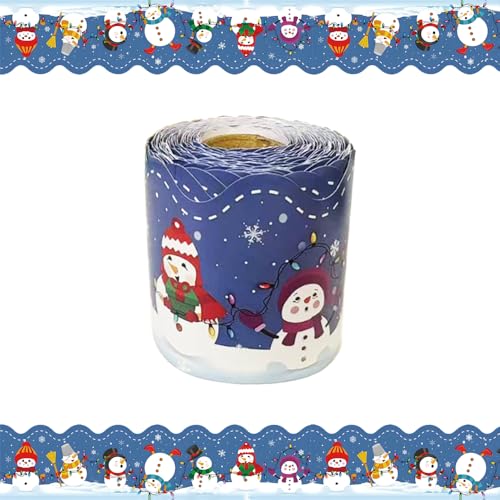 Pinnwand-Bordüre mit Schneemann-Motiv, für Klassenzimmer, Schule, Büro, Kreidetafel, Pinnwand, Wand, Fenster, Tür, Dekoration von Fryotey