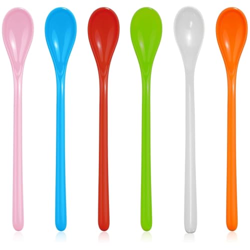 6 Stück Löffel Mit Langem Griff, Bunte Kunststofflöffel, Lange Eierlöffel, Lange Kunststofflöffel, Kaffeelöffel, Kaffeerührlöffel 6 Stück Löffel Mit Langem Griff, Bunte Kunststofflöffel, Lange Eierlöffel, Lange Kunststofflöffel, Kaffeelöffel, Kaffeerührlöffel von Frypay