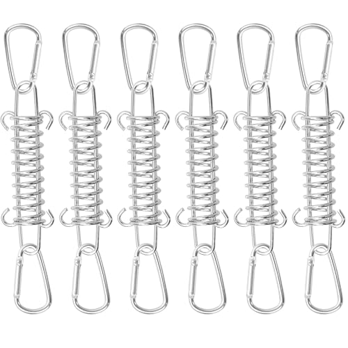 Edelstahl Zugfedern Set mit Karabinerhaken, 6 Stück, 92mm Länge, Sonnensegel Befestigung, Spannfedern für Camping und Markisen Edelstahl Zugfedern Set mit Karabinerhaken, 6 Stück, 92mm Länge, Sonnensegel Befestigung, Spannfedern für Camping und Markisen von Frypay