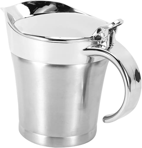 Premium Edelstahl Thermo Sauciere, Soßenkanne mit Klappdeckel & Geschenkbox (750ml) - Doppelwandig - Abendessen, Restaurants, Partys, Weihnachten von Frypay