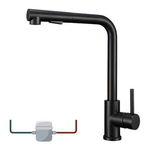 Fsaklaskdy Wasserhahn Küche, Hochdruck Küchenarmatur mit Herausziehbarer, Spültischarmatur mit Brause Zwei Sprühfunktionen, Armatur Küche 360° Schwenkbar, L Förmige Ausziehbar Mischbatterie Edelstahl von Fsaklaskdy