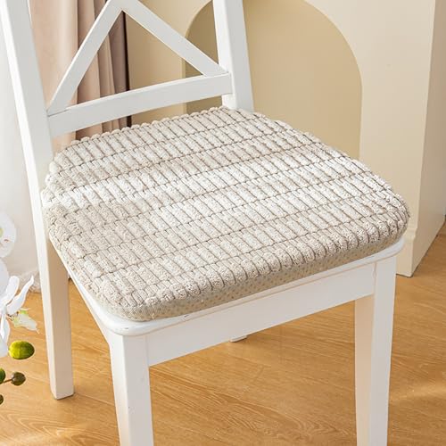 Fslvmin Stuhlkissen für Die Küche, Stuhlpolster mit Bändern für Esszimmerstühle, rutschfeste Gummirückseite, U-förmiges Sitzpolster Aus Samt für Esszimmer, Büro(40x43cm(16x17inch), Camel) von Fslvmin