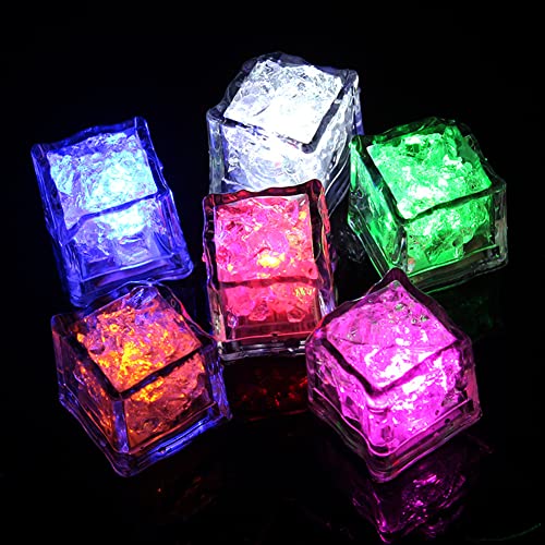 Ftchoice Leuchtende LED-Eiswürfel, bunt, romantisch, superhell, Party, Festival, Spielzeug, Geschenke für Hotel, Bars, KTV, bunt, langsam blinkend, 12 Stück von Ftchoice