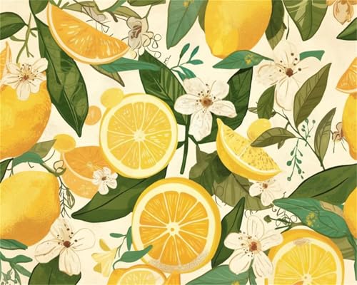 Diamond Painting Erwachsene Kinder Groß Diamant Painting Bilder Zitrone 5D Diamond Art Full Round Drill Kits DIY Malerei Stickerei Kreuzstich Set für Wohnzimmer Schlafzimmer Wand Dekor 30x40cm,P3333 von Ftwett