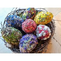 Ostereier-Natürliche Ostern Weidenkätzchen Ei - Blume - Moos Ei-Frühling-Ostern Ornament-Baumschmuck Rustikale Dekoration von FuFlunsandWoxy