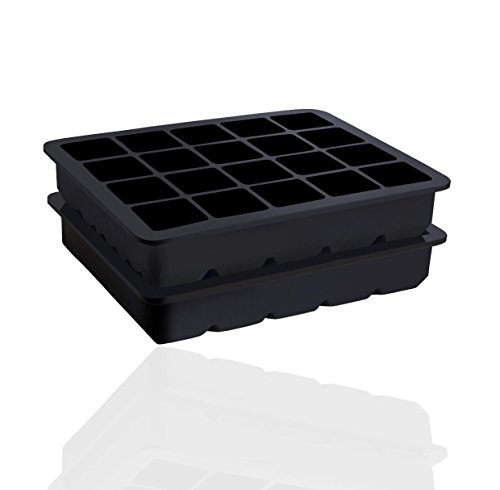 2er Pack Eiswürfelform für 20 Jumbo Eiswürfel - 2,5 x 2,5 cm XL Eiswürfel, riesige Eiswürfelform aus Silikon BPA FREI von FuKiPro Funky Kitchen Products