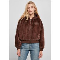 Fubu Collegejacke "Fubu Damen FW224-022-1 Signature Rhinestone Fur Jacket brown", (1 St.), mit Kapuze von Fubu