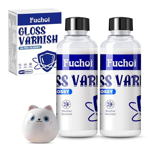 Lufttrocknender Tonlack - 200ml Klarlack Wasserfest, Glanzlack für Acrylfarbe, Keramikton, Modelliermasse, Holz - Klarlack Versiegelung zum Schutz vor Vergilbung, Rissen, Kratzern, Air Dry Clay Glaze Lufttrocknender Tonlack - 200ml Klarlack Wasserfest, Glanzlack für Acrylfarbe, Keramikton, Modelliermasse, Holz - Klarlack Versiegelung zum Schutz vor Vergilbung, Rissen, Kratzern, Air Dry Clay Glaze von Fuchoi
