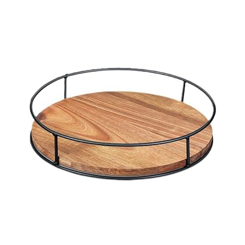360 -Grad -rotierender Küchenorganisator, Rundgewürzregal für Arbeitsplatten-, Holz- und Eisenlagerregal für Gewürzgläser und Speiseölflaschen von Fuchooky