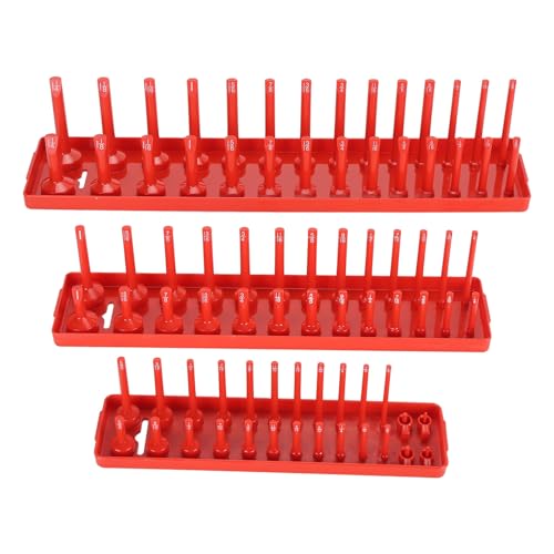 Fuchooky 3pcs Set Drive Socket Hold rot Farbe Multifunktional Hochstangen -Sockel -Organizer Tablett von Fuchooky