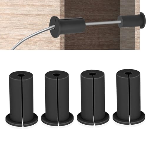 Fuchooky 4 Stück Ethernet-Kabeldurchführungen, 1 Zoll, Gummi-Kabeldurchführungen für die Wand, für Zuhause und draußen (Black) von Fuchooky