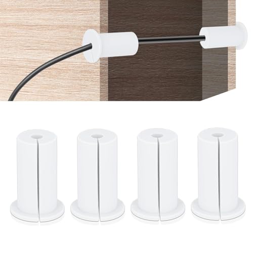 Fuchooky 4 Stück Ethernet-Kabeldurchführungen, 1 Zoll, Gummi-Kabeldurchführungen für die Wand, für Zuhause und draußen (White) von Fuchooky