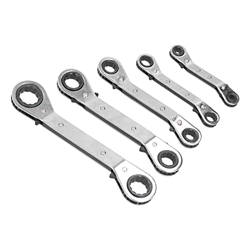 Fuchooky 5pcs Ratchetschlüssel Doppelende Chrom Vanadium Stahl Multifunktional Ratchet -Spanner -Set von Fuchooky