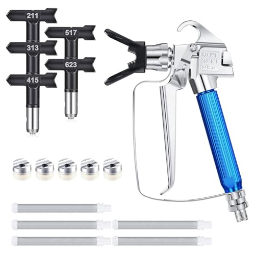 Fuchooky Airless Paint Sprayer Pist 5 Düsen 5 Lackpistolenfilter mit Düsenabdeckung für Schiffe Fuchooky Airless Paint Sprayer Pist 5 Düsen 5 Lackpistolenfilter mit Düsenabdeckung für Schiffe von Fuchooky