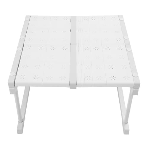 Fuchooky Erweiterbares Schrank Regal Kohlenstoffstahl Stapelstapeler Schrank Regale Regal Schrank Organizer Riser für Küchen Badezimmerschrank Breite 48 cm (Length 37-48cm / 14.6-18.9in) von Fuchooky