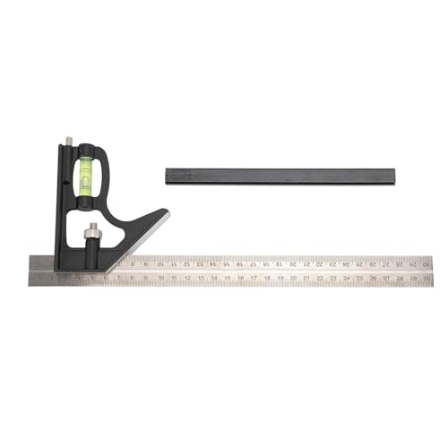 Kombination Square 12 Zoll Combo Square Carpenter Square Woodworking -Messung Werkzeuge Lineal Raming Square 45 Grad 90 Grad Markierung von Fuchooky