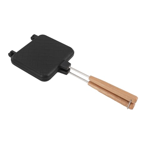 Non -Stick Heißes Sandwich Panini -Hersteller mit Griff, doppelseitige Bratpfanne Aluminium Massivholz Anti -Stick -Kochmaschine Sandwichhersteller für Gasherd -Induktion Herd ﻿ von Fuchooky