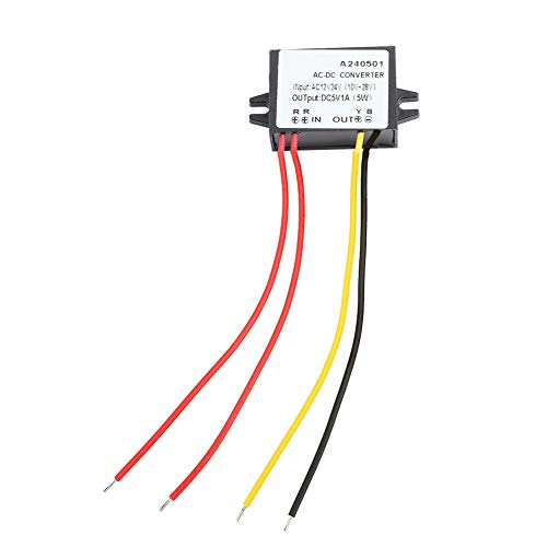 Wechselstrom bis DC 5V Strep -DOWN -Konverter 12V 24 V Eingang in 5 V Ausgangsnetzversorgungsmodul mit Überstromschutz IP67 für den Motor für Car -Bildschirm -Kamera -Router (1a) von Fuchooky