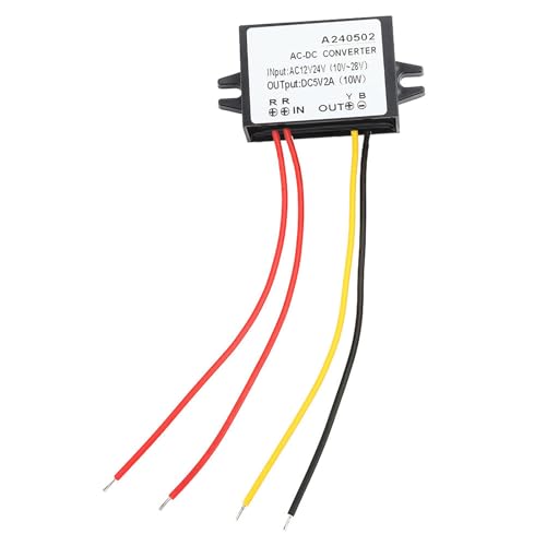 Wechselstrom bis DC 5V Strep -DOWN -Konverter 12V 24 V Eingang in 5 V Ausgangsnetzversorgungsmodul mit Überstromschutz IP67 für den Motor für Car -Bildschirm -Kamera -Router (2a) von Fuchooky