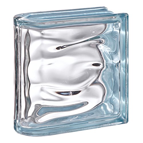 1 Stück BM Glasstein AQUA Reflex Indigo 19x19x8 cm - Endstein Horizontal von Fuchs Design