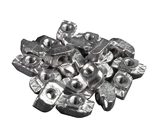 25 Stück FUCHS Hammermutter NUT 10 T-Slot mit M6 Gewinde vernickelter Stahl für Konstruktionsprofile Aluminiumprofile von Fuchs Design