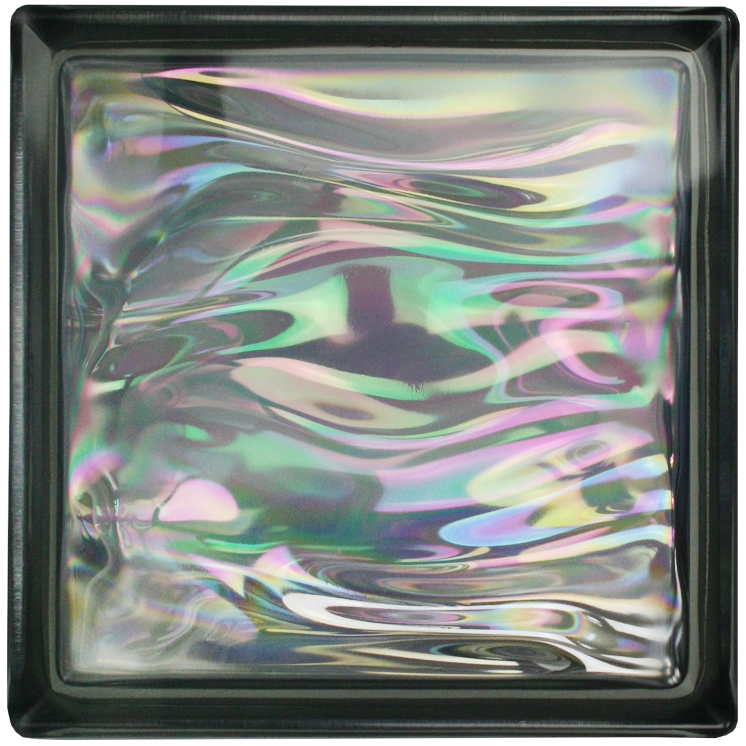 BM Glasstein Aqua Perlmutt Anthrazit 19 cm x 19 cm x 8 cm glänzend von Fuchs Design