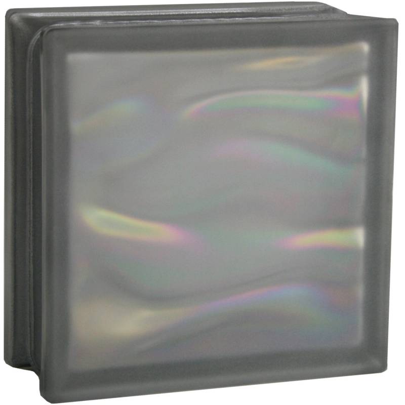 BM Glasstein Aqua Perlmutt Anthrazit 2-Seitig Satiniert 19 cm x 19 cm x 8 cm von Fuchs Design