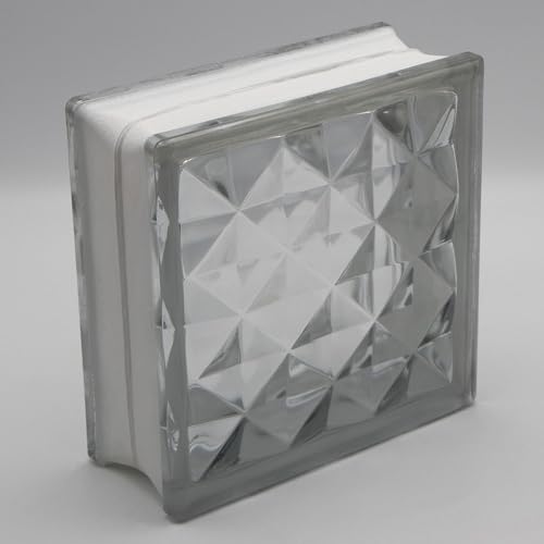 Basic Glasbaustein Diamond klar, 19x19x8 cm - 6 Stück von Fuchs Design