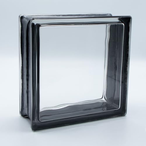 Design Glasbaustein Vollsicht Reflex schwarz, 19x19x8 cm - 6 Stück von Fuchs Design