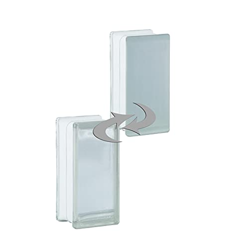 Fuchs Design Glasbaustein Vollsicht SUPER White Halbstein einseitig satiniert 19 x 9 x 8 cm - 6 Stück von Fuchs Design