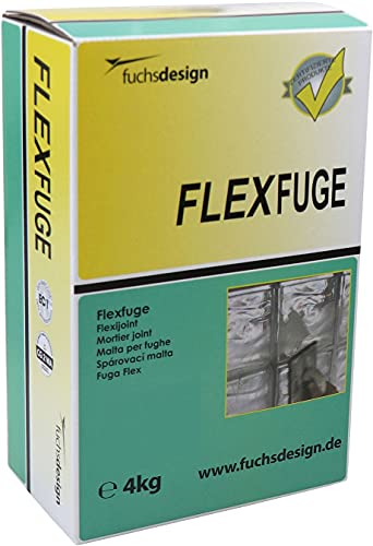 Fuchs Design Flex Fuge Anthrazit - Geeignet für die Verfugung von Glasbausteinen im Innen- und Außenbereich - 4 KG Fugenmörtel von Fuchs Design