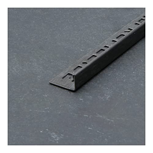 Fuchs PREMIUM Fliesenschiene Winkelprofil V2A Edelstahl anthrazit gebürstet, 11mm x 2,5m - 1 stück von Fuchs Design