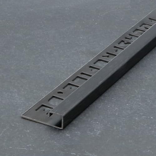 Fuchs Design Fliesenschiene Professional 12,5 mm Quadratprofil V2A Edelstahl gebürstet 2,5 m - Schwarz von Fuchs Design