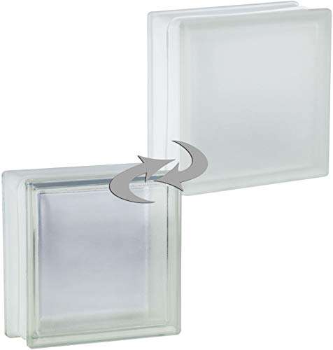 Design Glasbaustein Riva klar einseitig satiniert 19 x 19 x 8 cm - 5 Stück von Fuchs Design