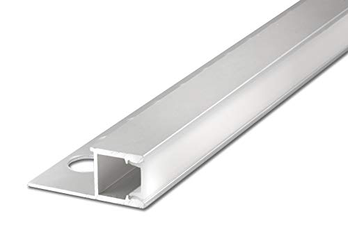Fuchs Design LED Fliesenprofil 2 m - Aluminium Quadratprofil Seitlich (34 x 12 mm) - Profil Leiste ohne LED Streifen (milchig weiss) von Fuchs Design