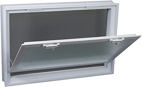 Fuchs Design Lüftungsfenster 579x387x80 mm weiß. Anstatt 6 Glasbausteine im Format 19x19x8cm, mit Fliegengitter von Fuchs Design