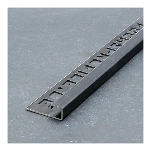 Fuchs Design Premium Fliesenschiene 8 mm Quadratprofil V2A Edelstahl gebürstet Anthrazit 2,5 m von Fuchs Design