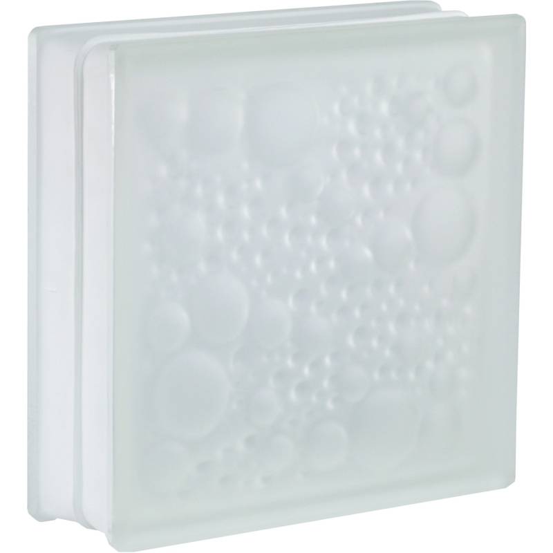 Glasstein Savona Weiß 2-Seitig Satiniert 19 cm x 19 cm x 5 cm von Fuchs Design