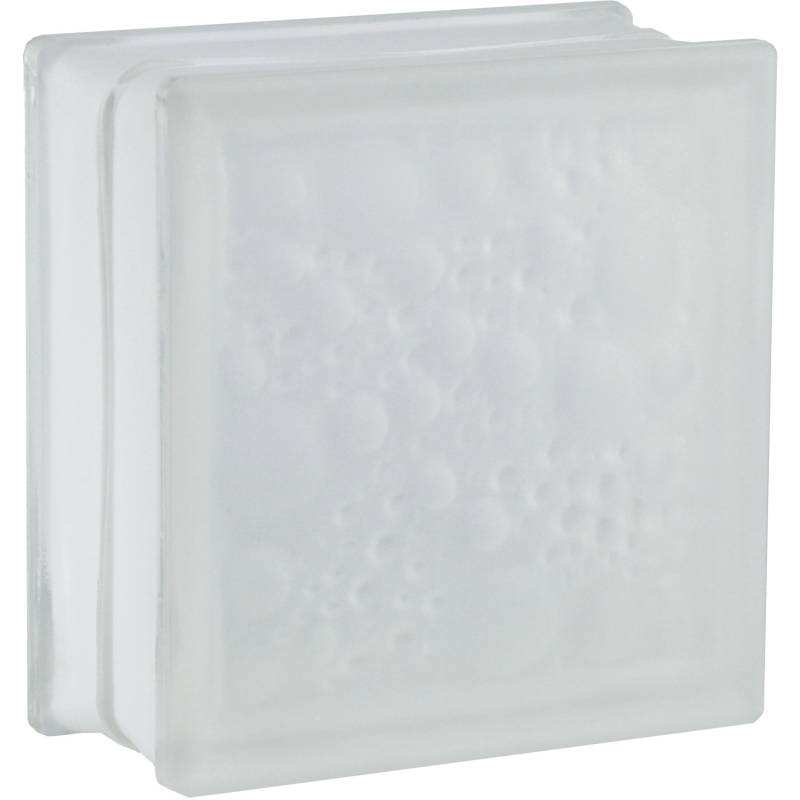 Glasstein Savona Weiß 2-Seitig Satiniert 19 cm x 19 cm x 8 cm von Fuchs Design