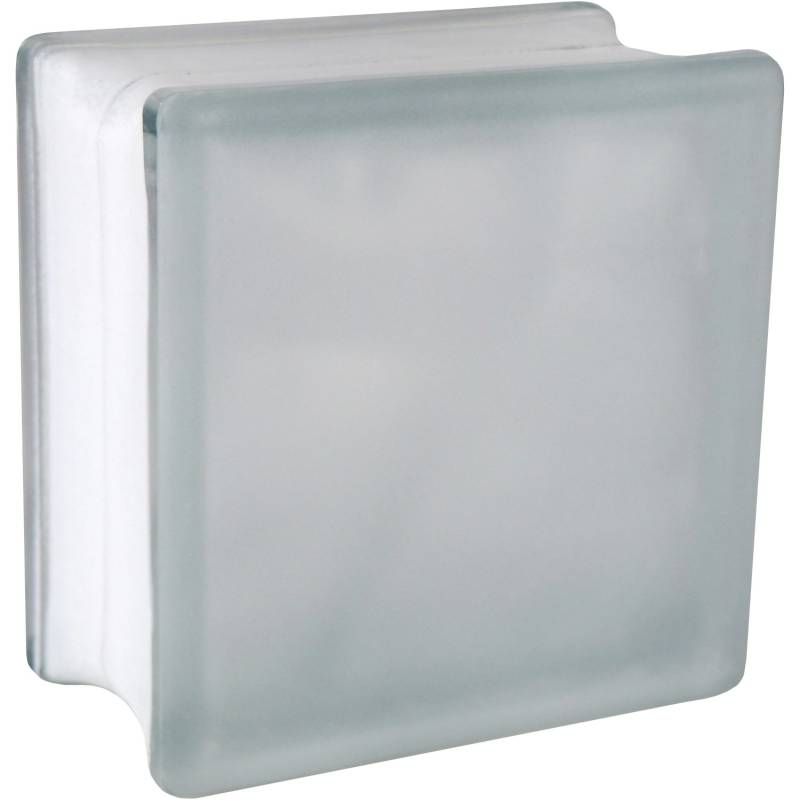 Glasstein Wolke Weiß 2-Seitig Satiniert 14,5 cm x 14,5 cm x 8 cm von Fuchs Design