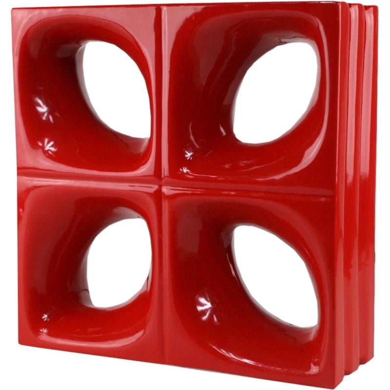 Keramikstein Style'n Art Deko Daisy Rot 24 cm x 24 cm x 8 cm von Fuchs Design