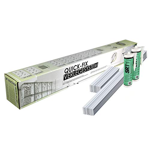 QUICK-FIX Verlegesystem für 40 Glassteine (24x24x8 cm) für den Außenbereich geeignet - Glasbausteine schnell und einfach verlegen von Fuchs Design
