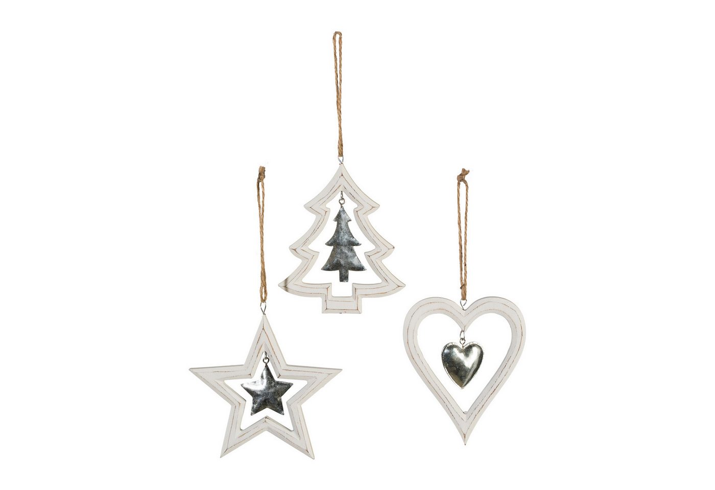 Fuchs Versand 24/7 Weihnachtsfigur Deko Holz Weihnachtsmix Hänger 3er Set offen mit Zink in weiß Fuchs Versand 24/7 Weihnachtsfigur Deko Holz Weihnachtsmix Hänger 3er Set offen mit Zink in weiß von Fuchs Versand 24/7
