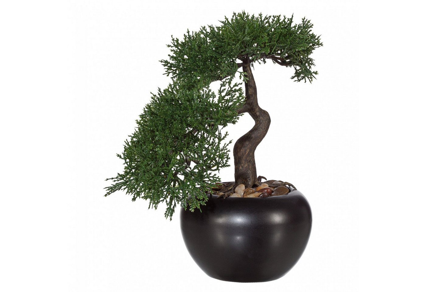 Kunstbonsai Bonsai Zeder" Kunstpflanze 25 cm in schwarzem Keramiktopf mit Kies, Fuchs Versand 24/7" von Fuchs Versand 24/7