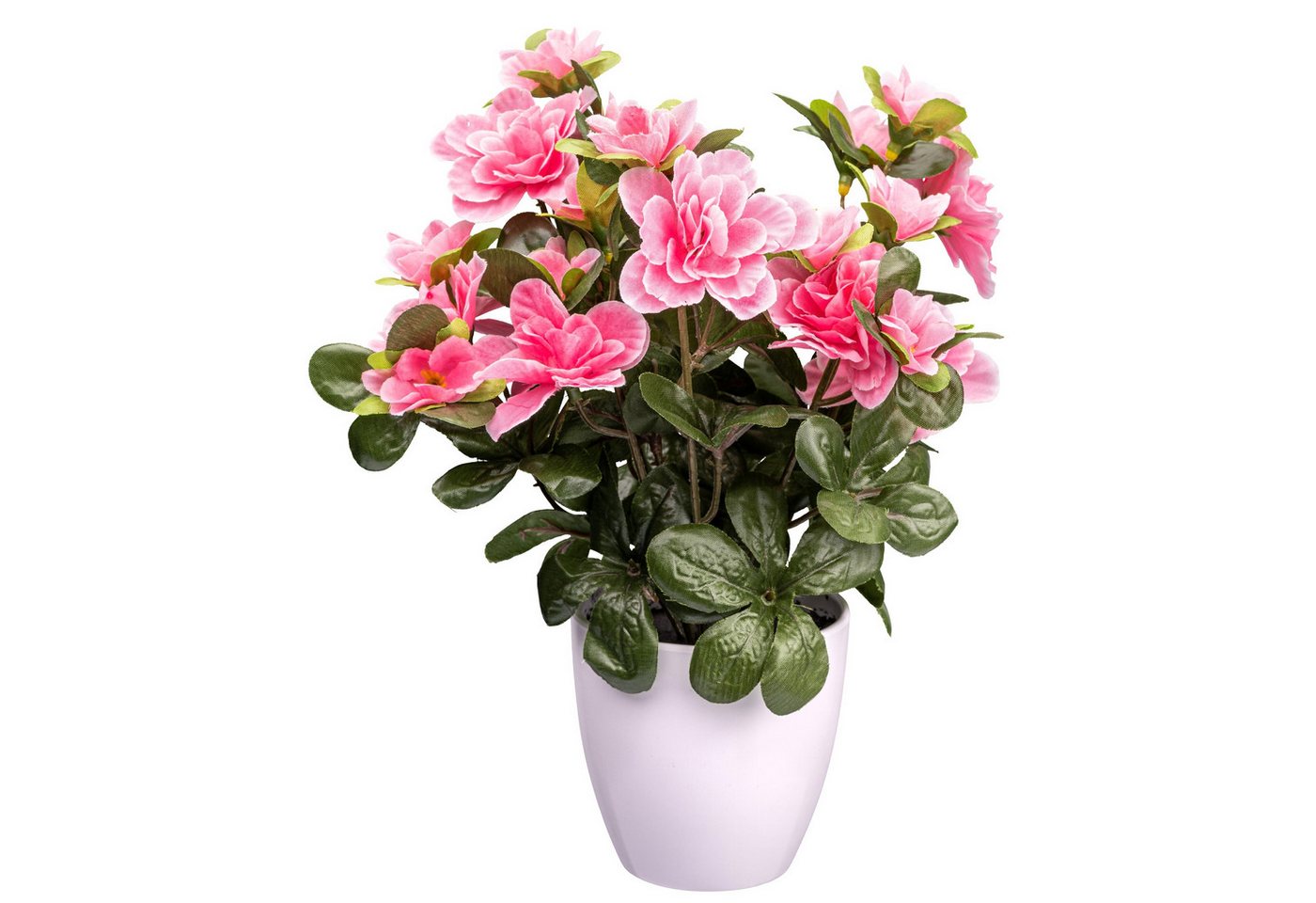 Kunstpflanze 2er Set Azalee 24 Blüten, rosa, 26cm, im Kunststofftopf 10x9cm, Fuchs Versand 24/7 von Fuchs Versand 24/7