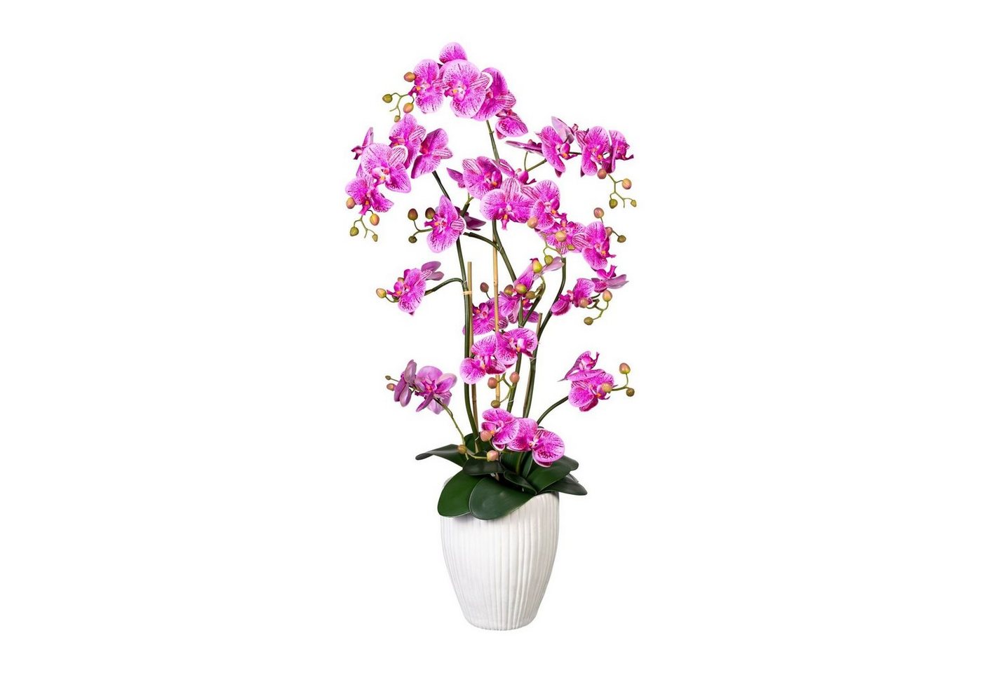 Kunstpflanze Künstliche Orchidee 110cm in weißem Kramiktopf in versch. Farben, Fuchs Versand 24/7 von Fuchs Versand 24/7