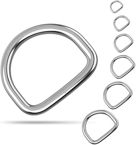 D-Ringe Stahl | wählbar: 10-50mm / 10-100 Stück | Größe wählbar | robust und langlebig - silberfarbene Halbrundringe - Stahlringe sind vernickelt - Metallringe (Innendurchmesser: 20mm - 10 Stück) von Fuchs-Versandhandel